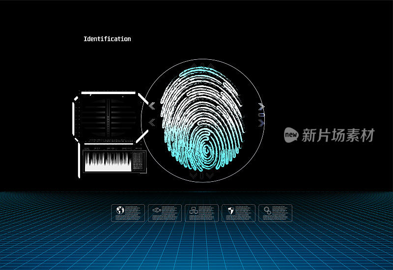 Fingerprint scan provides security access with biometrics identification.